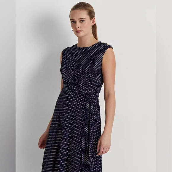 Lauren Ralph Lauren Dresses & Skirts - [US:4]LAUREN RALPH LAUREN-Women's Polka-Dot Bubble Crepe Belted  Dress